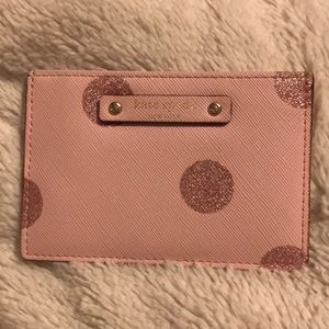 Kate Spade Card Holder with Pink Glitter Dots